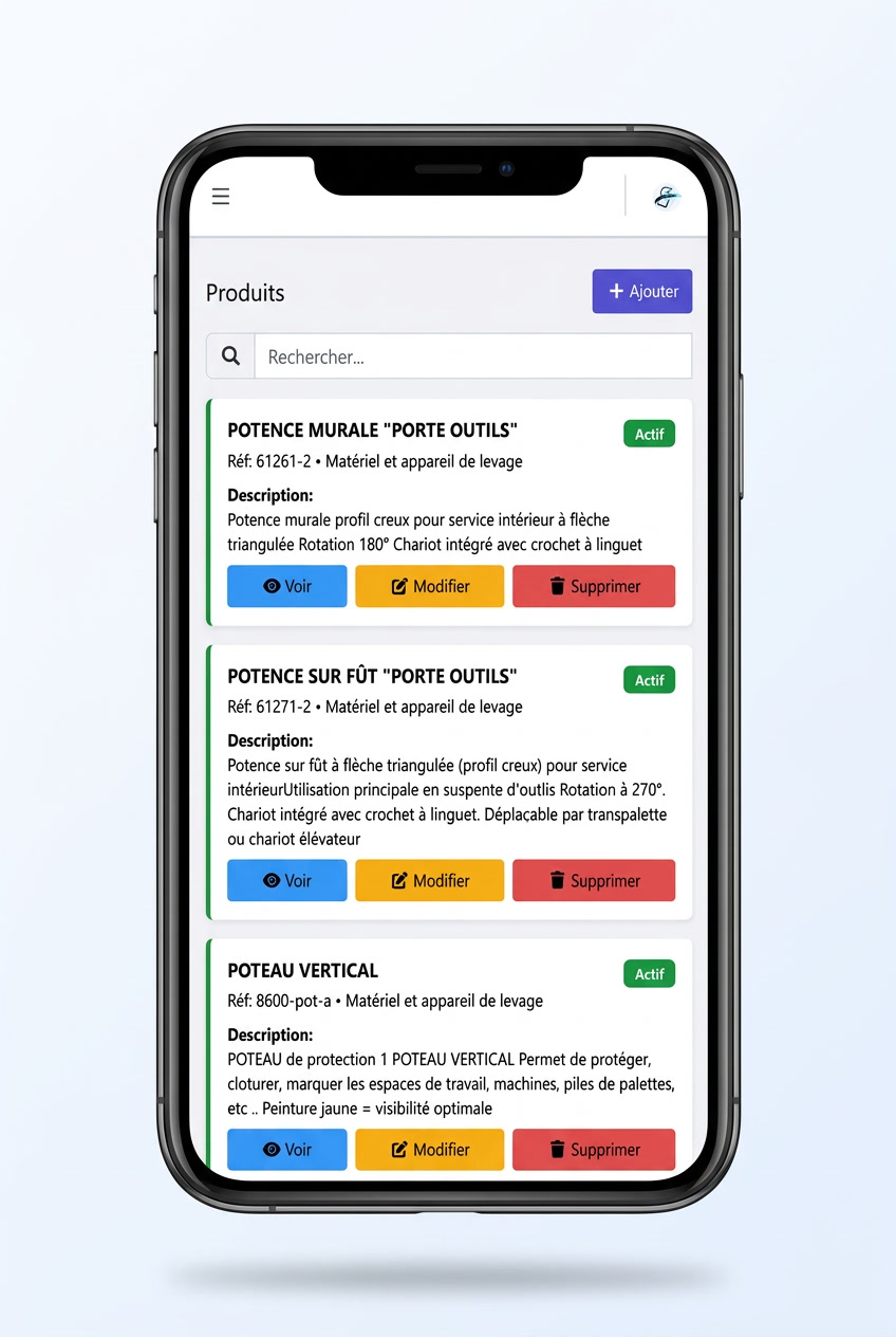 Enearis sur mobile pour accéder aux équipements depuis le terrain